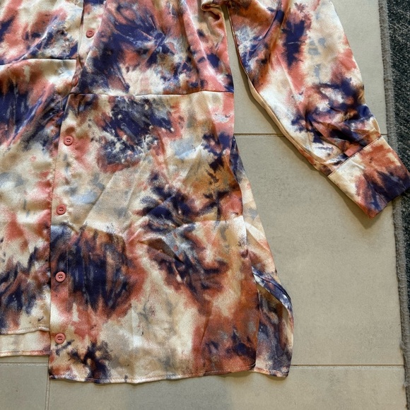 Missguided Multicolor Tie-Dye Button Down Shirt - Picture 6 of 8